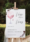 Vino Before Vows Bridal Shower Welcome Sign, Welcome Poster Bridal Shower Decoration, Bridal Party Welcome Sign, Bridal Shower Sign Without Stand