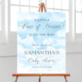 A Little Piece Of Heaven Baby Shower Welcome Sign, Cloudy Baby Shower Sign, Gender Review Poster Canvas Without Stand
