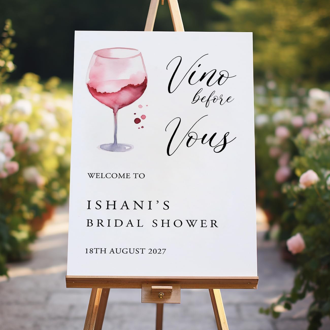 Vino Before Vows Bridal Shower Welcome Sign, Welcome Poster Bridal Shower Decoration, Bridal Party Welcome Sign, Bridal Shower Sign Without Stand