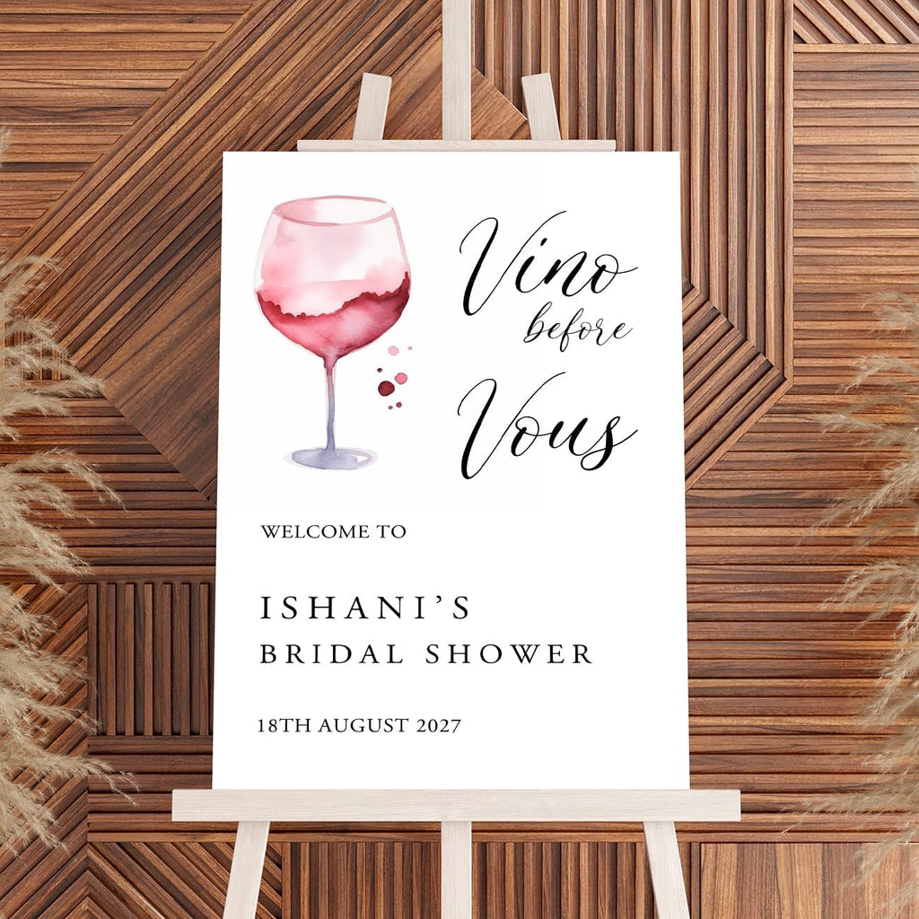 Vino Before Vows Bridal Shower Welcome Sign, Welcome Poster Bridal Shower Decoration, Bridal Party Welcome Sign, Bridal Shower Sign Without Stand