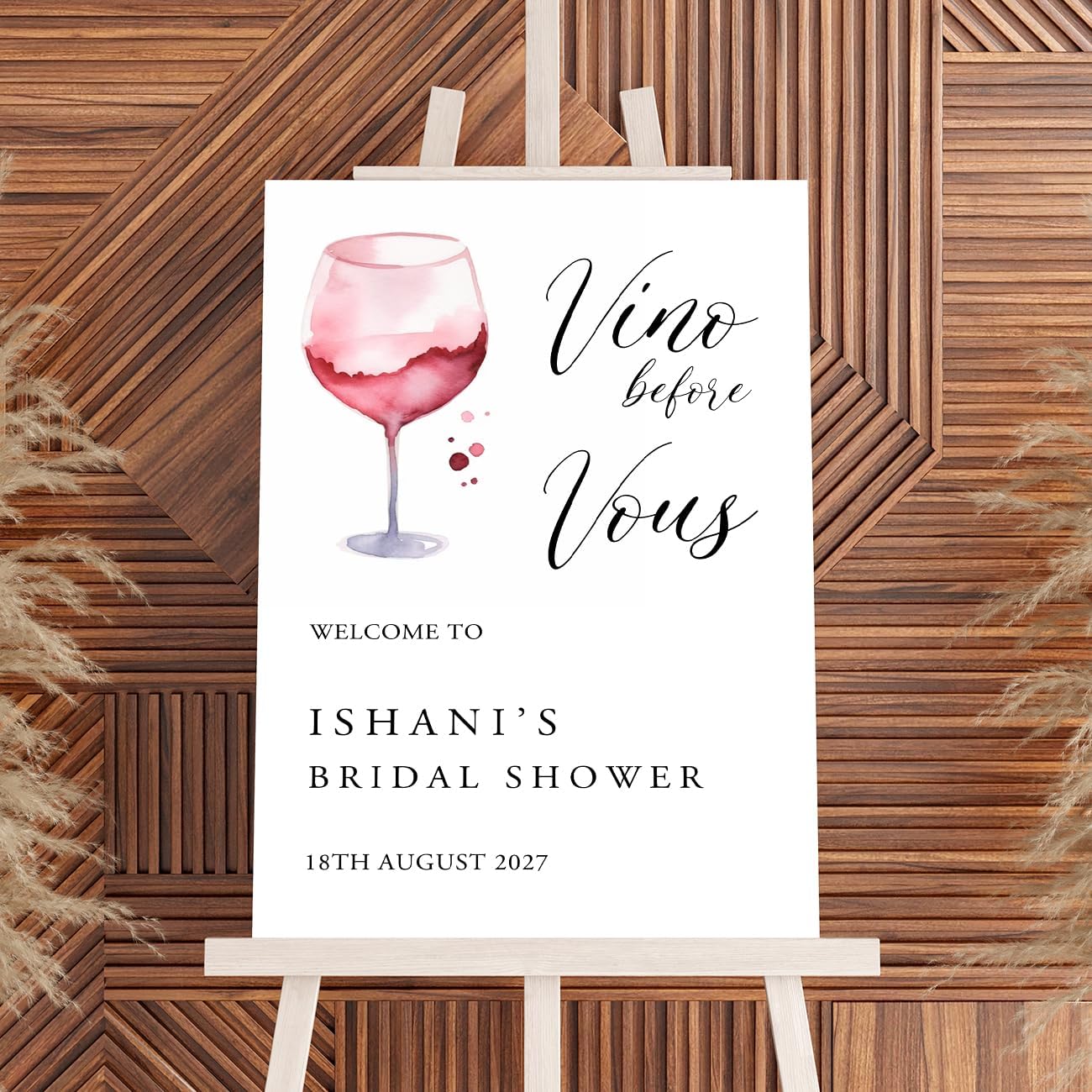 Vino Before Vows Bridal Shower Welcome Sign, Welcome Poster Bridal Shower Decoration, Bridal Party Welcome Sign, Bridal Shower Sign Without Stand