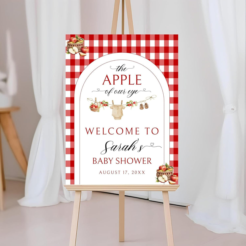 Personalized Apples Of Our Eye Baby Shower Welcome Signs, Personalized Autumn Party, Custom Decor, Fall Theme Decorations, Baby Shower Gifts, Party Decorations