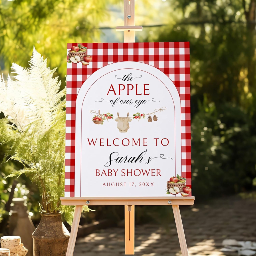Personalized Apples Of Our Eye Baby Shower Welcome Signs, Personalized Autumn Party, Custom Decor, Fall Theme Decorations, Baby Shower Gifts, Party Decorations