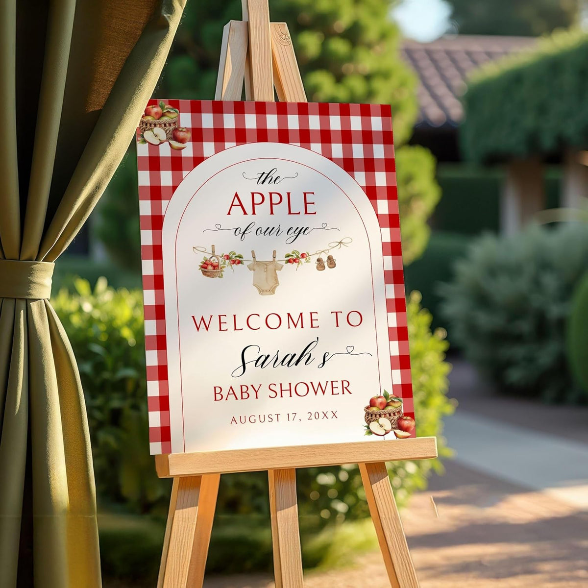 Personalized Apples Of Our Eye Baby Shower Welcome Signs, Personalized Autumn Party, Custom Decor, Fall Theme Decorations, Baby Shower Gifts, Party Decorations