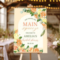 Main Squeeze Citrus Bridal Shower Sign, Orange Themed Poster, Bridal Shower Decorations, Editable Citrus Welcome Sign